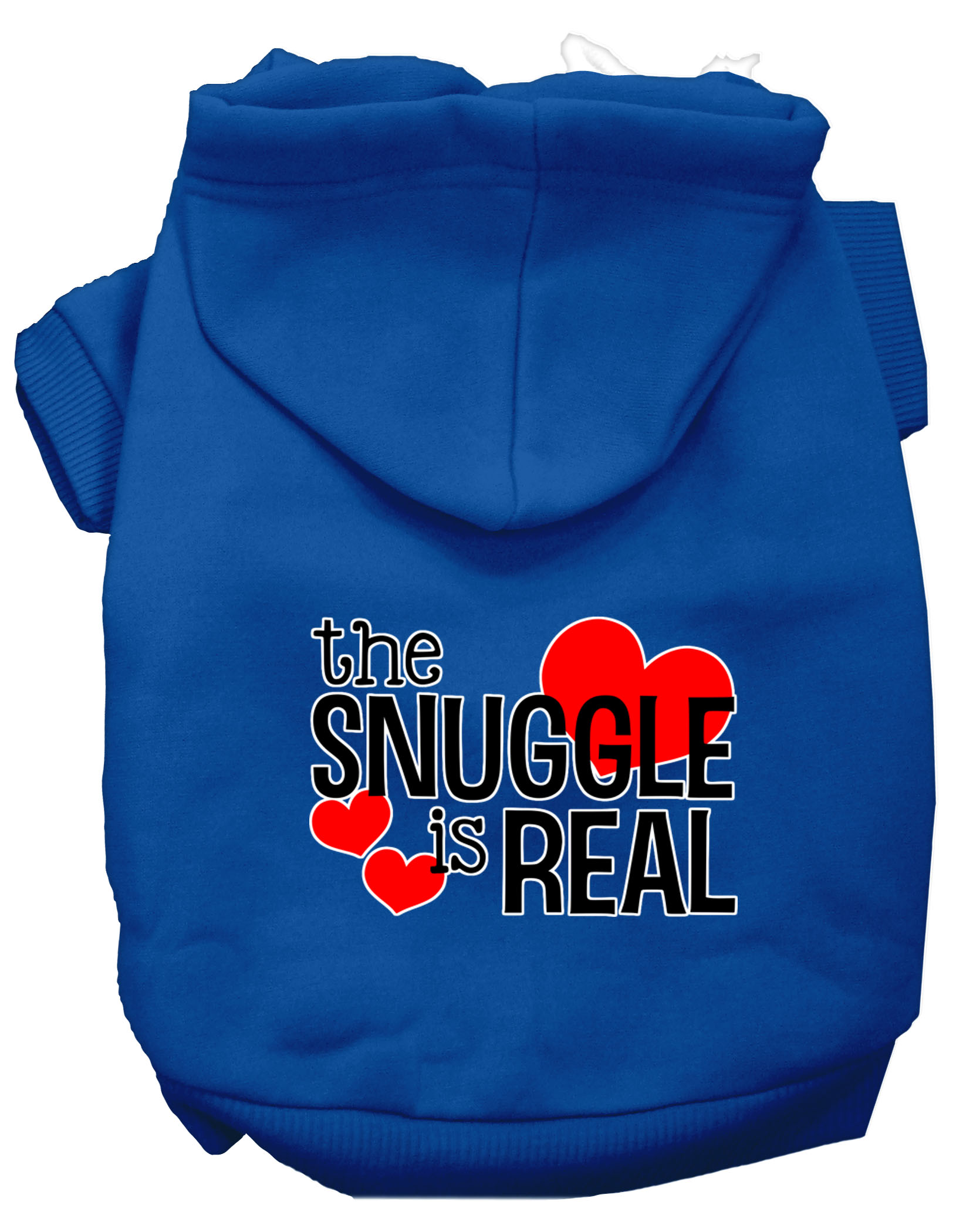 The Snuggle is Real Screen Print Dog Hoodie Blue XS